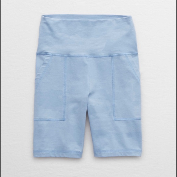Aerie Blue Biker Shorts - Picture 1 of 4